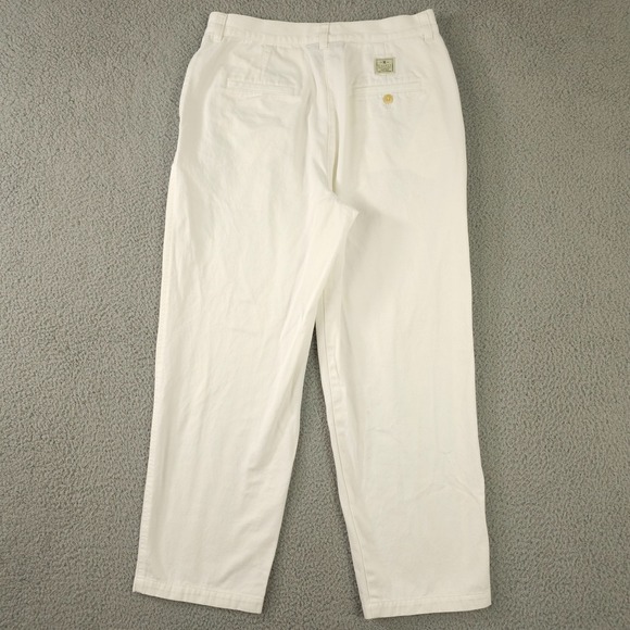 Vintage Lauren Ralph Lauren Pants Womens 12P White Pleated Front Straight Chinos - Picture 2 of 13